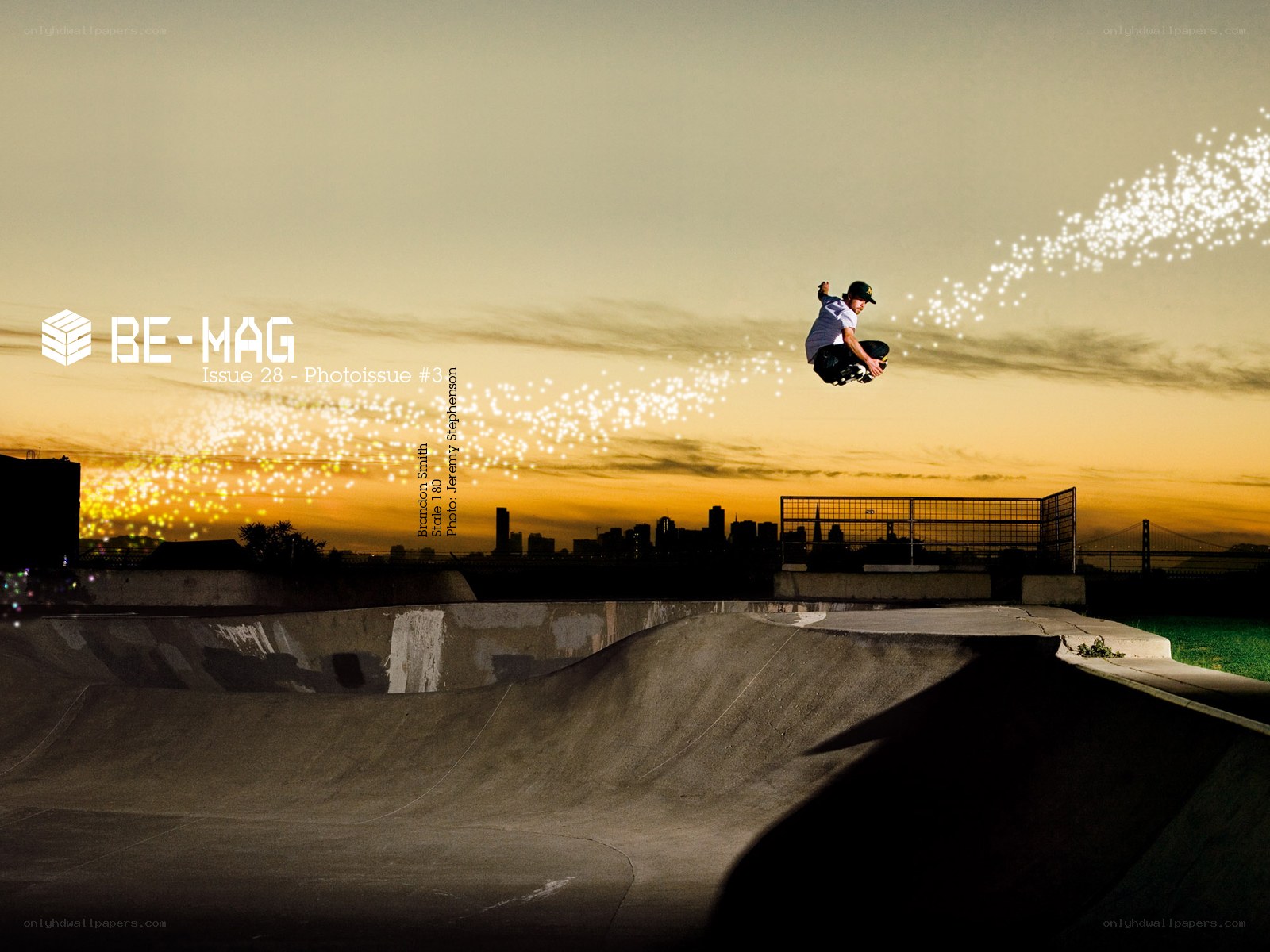 Skater in mid-air at sunset