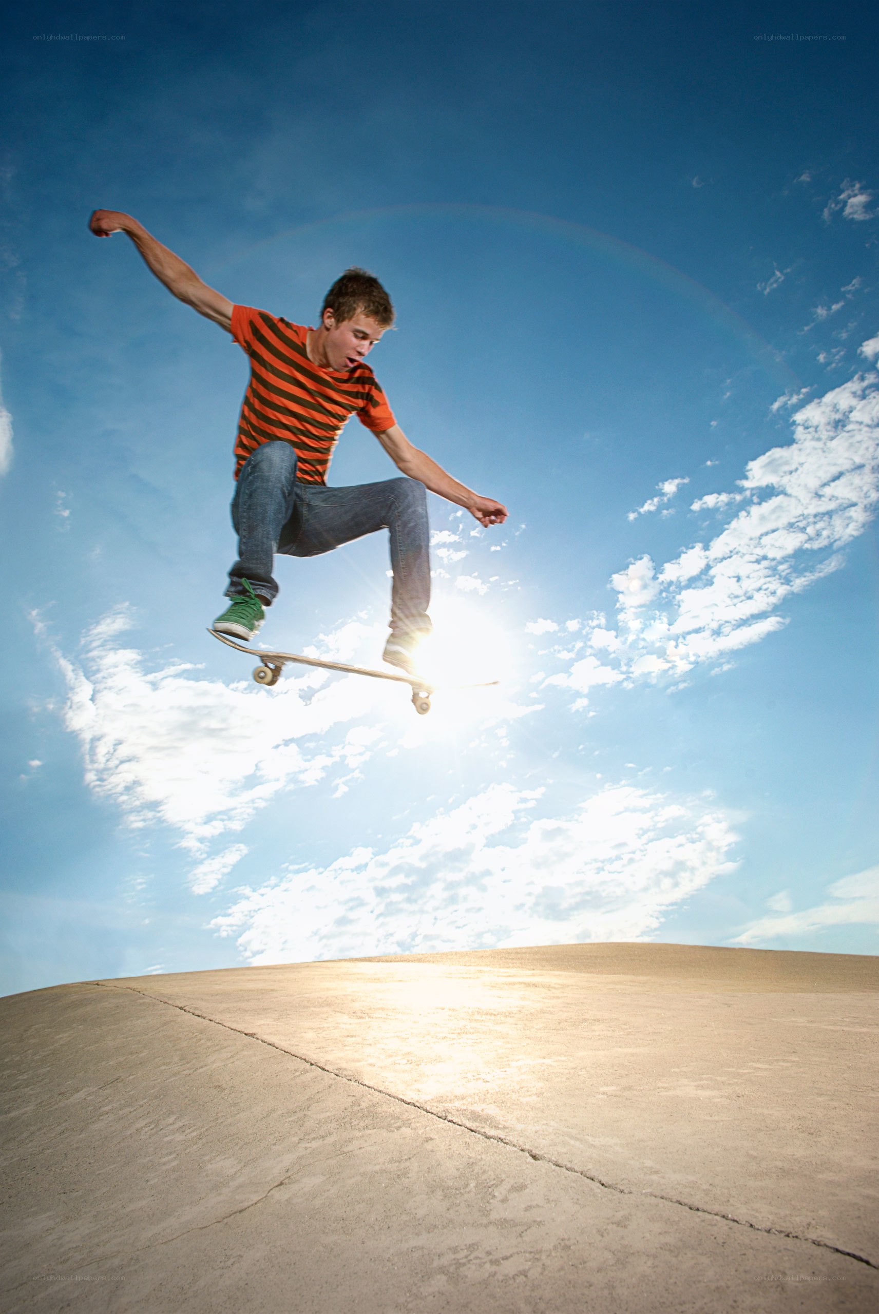 Skater in mid-air jump
