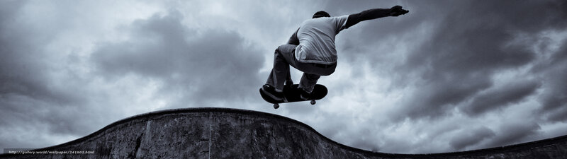 Skater in mid-air jump