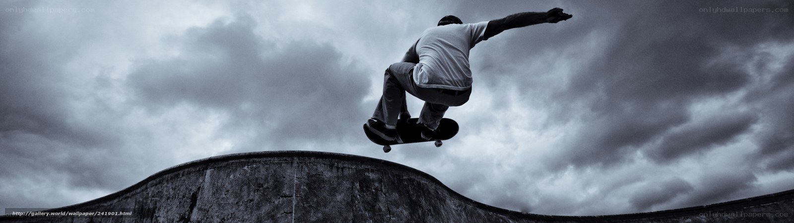 Skater in mid-air jump