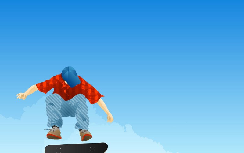 skater in mid-air trick