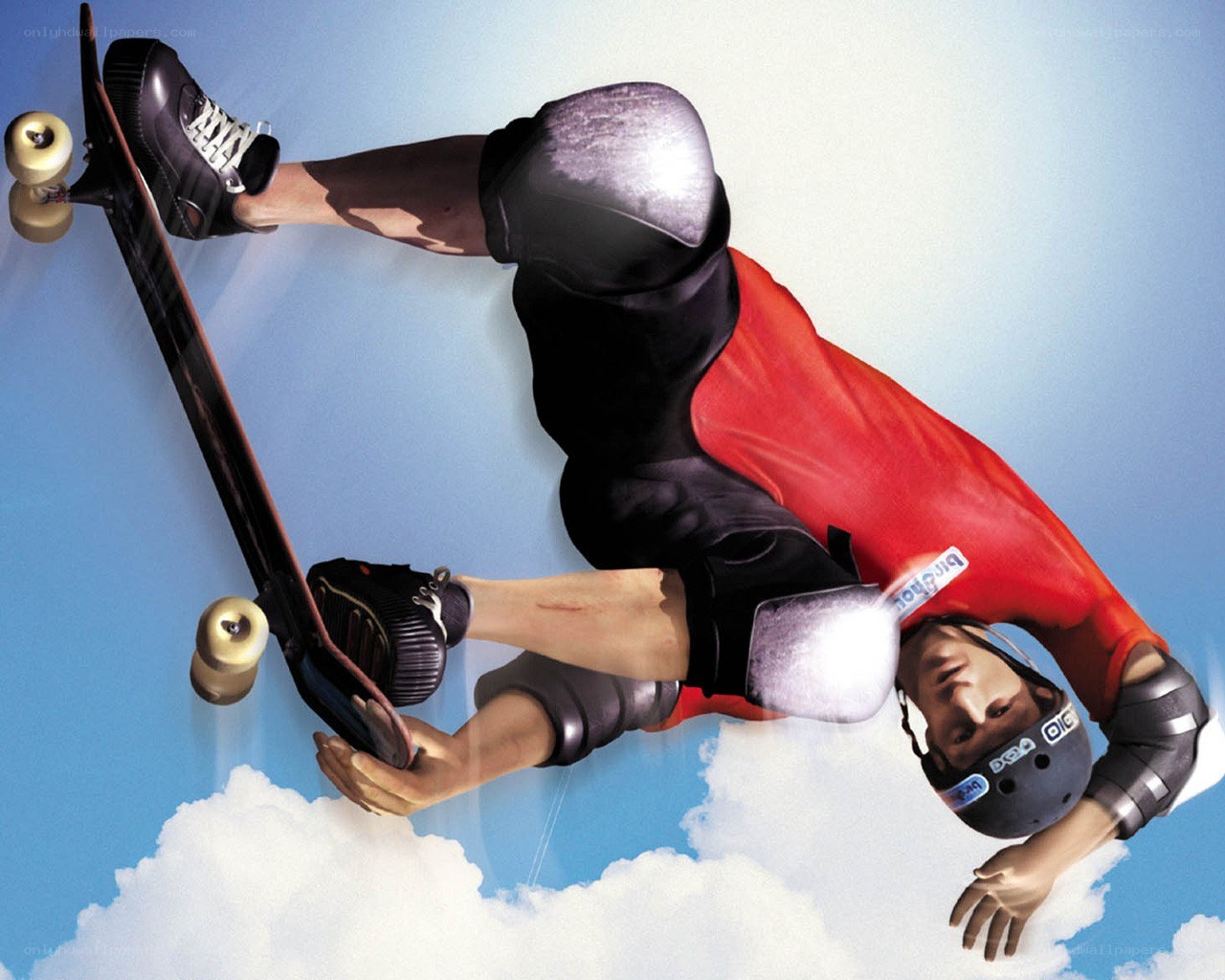 Skater in mid-air trick