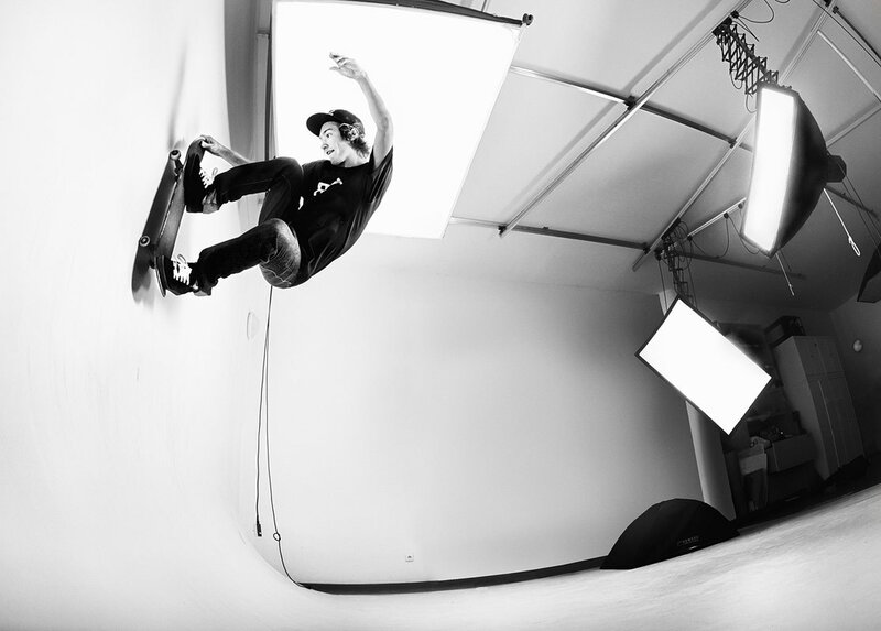 Skater in studio action