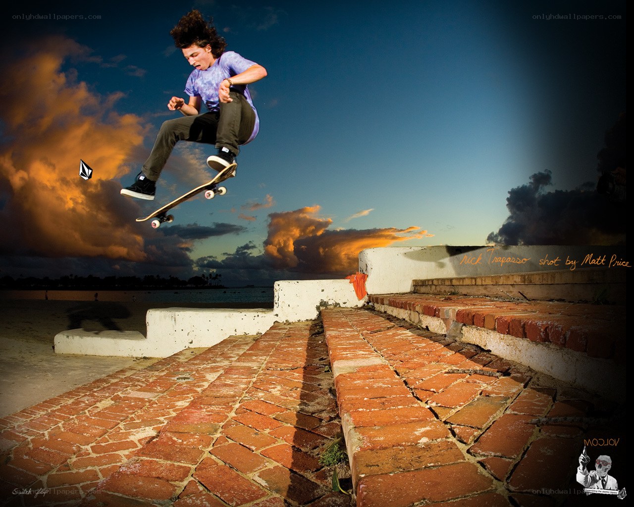 Skater mid-air at sunset