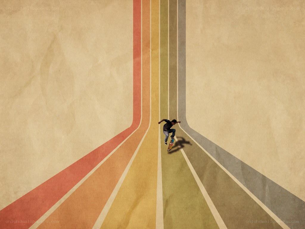 skater on a colorful path