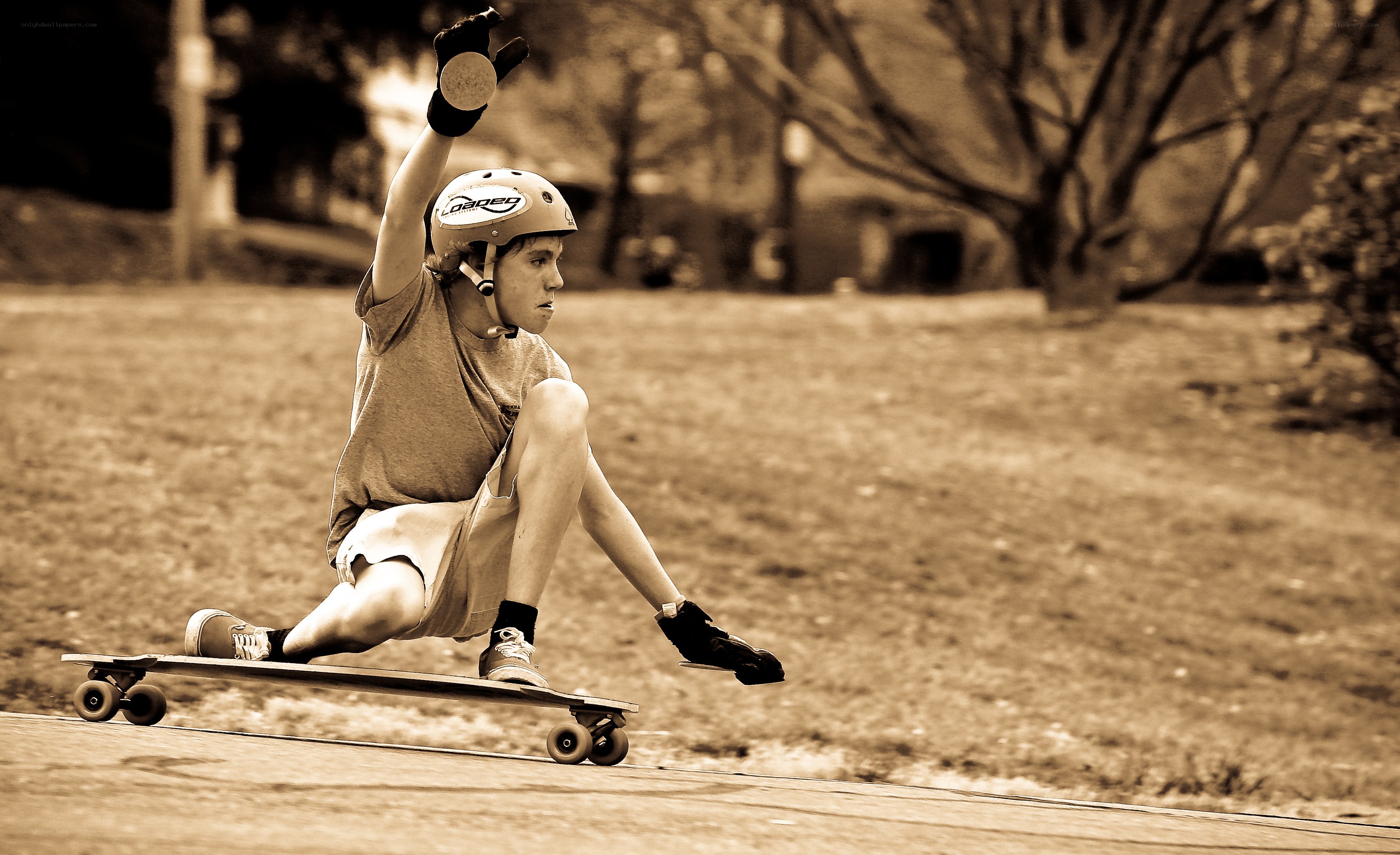 Skater on a longboard