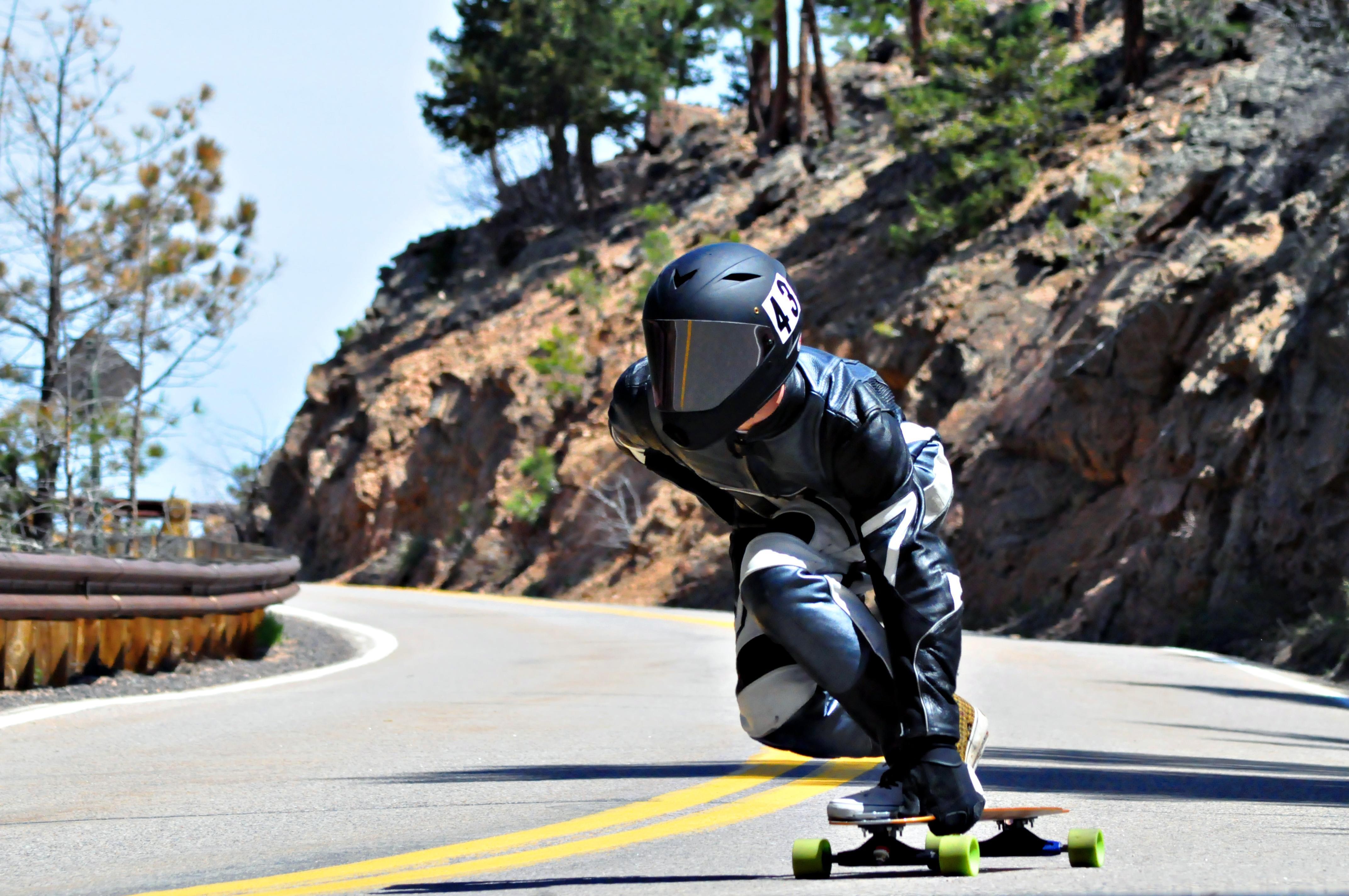 Skater on a winding road