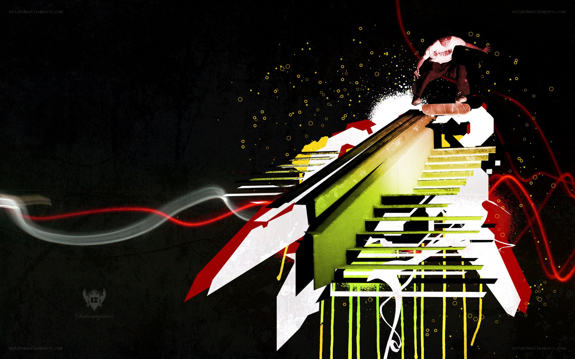 skater on abstract stairs
