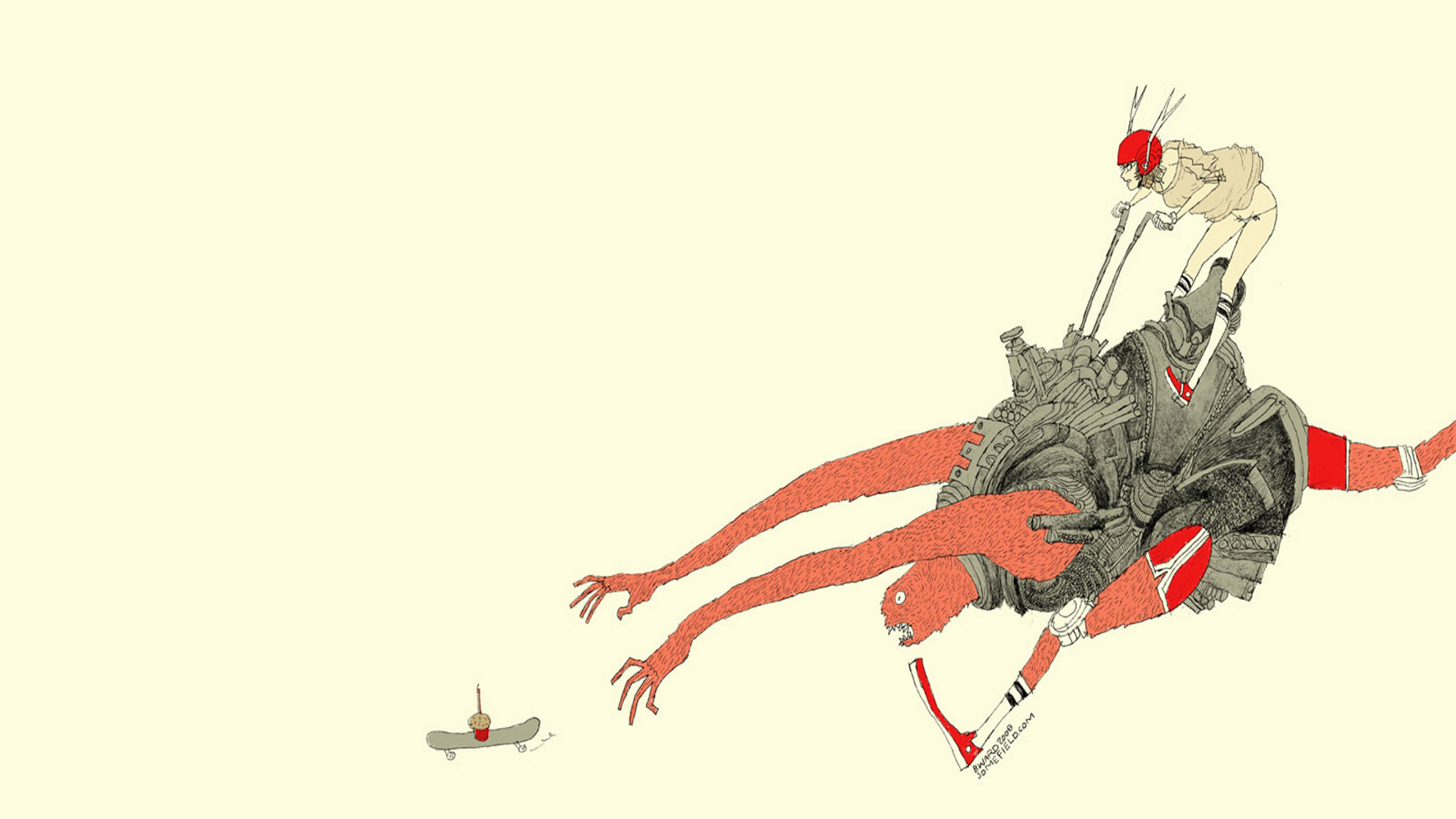 skater on mechanical creature