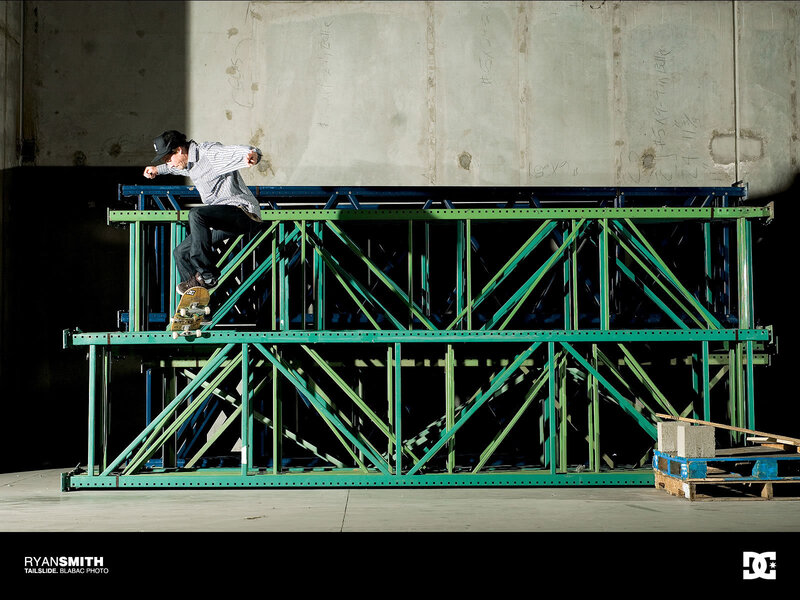 Skater on metal structure