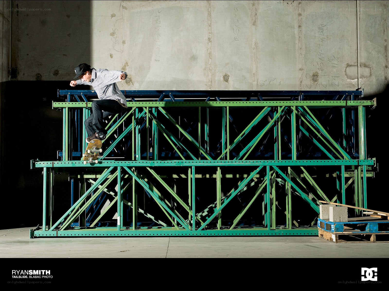 Skater on metal structure