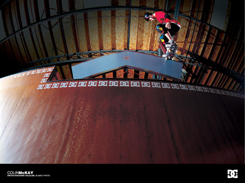 Skater on ramp at indoor park