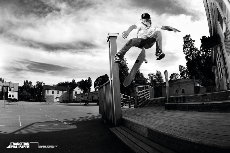 Skater performing a flip trick
