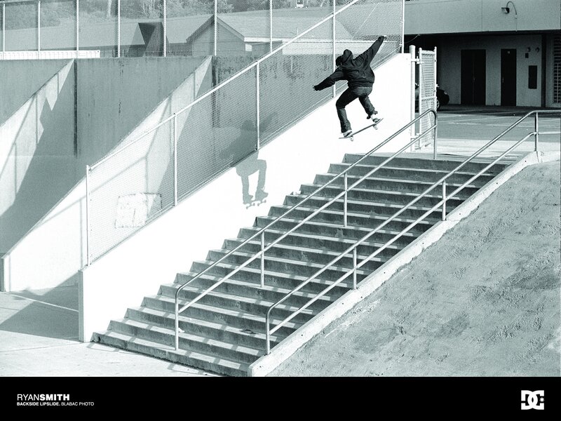 Skater performing a rail slide