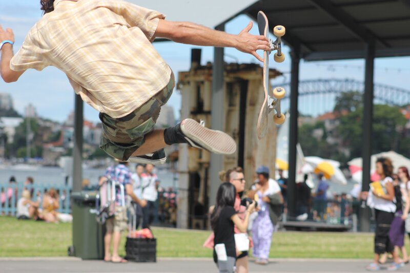 Skater performing a trick