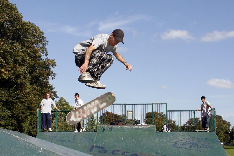 Skater performing a trick