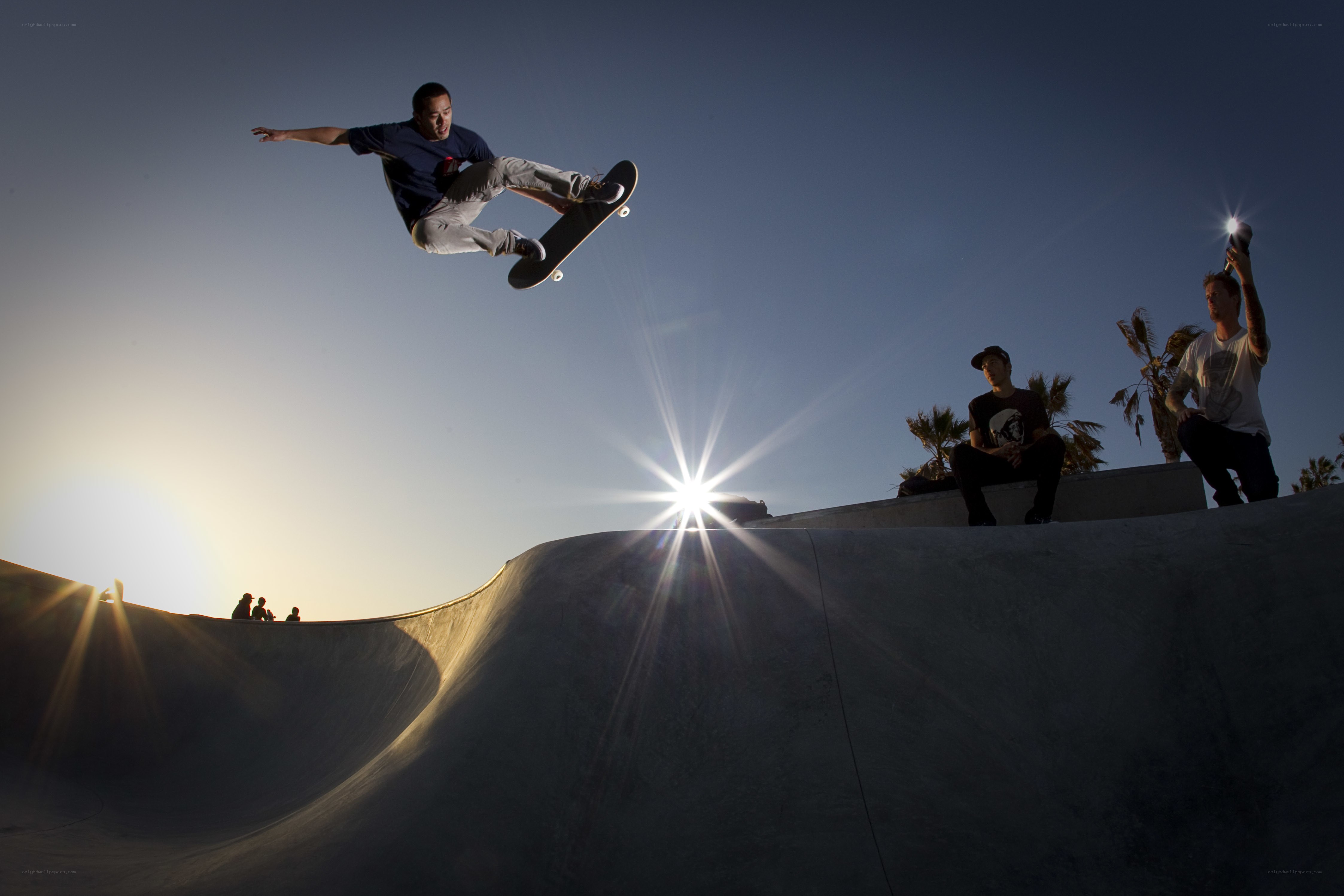 Skater performing aerial trick