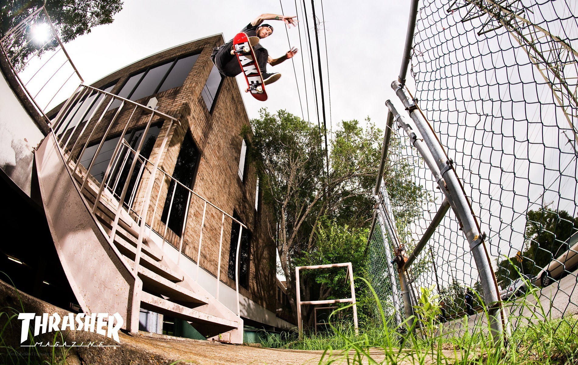 Skater performing aerial trick