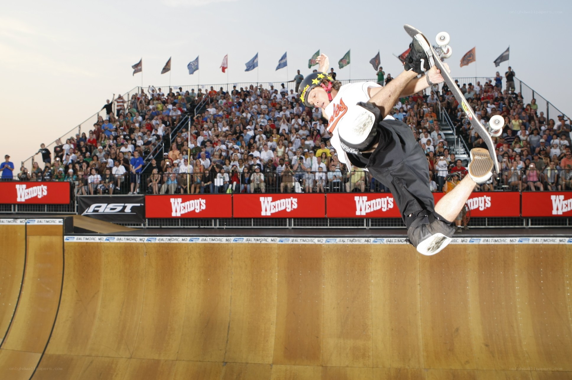 Skater performing aerial trick