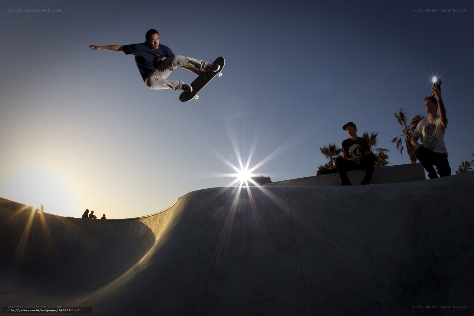 Skater performing aerial trick