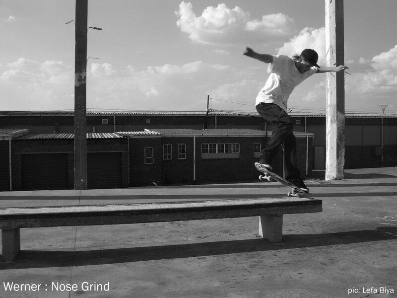 Skater performing nose grind