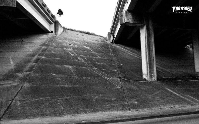 Skater Performing Trick — Black, Dramatic, Photograph