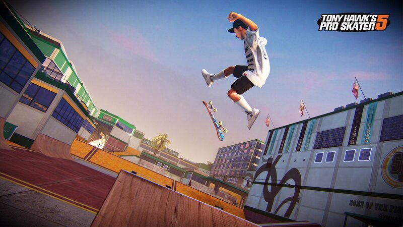 Skater Performing Trick — Blue, Dynamic