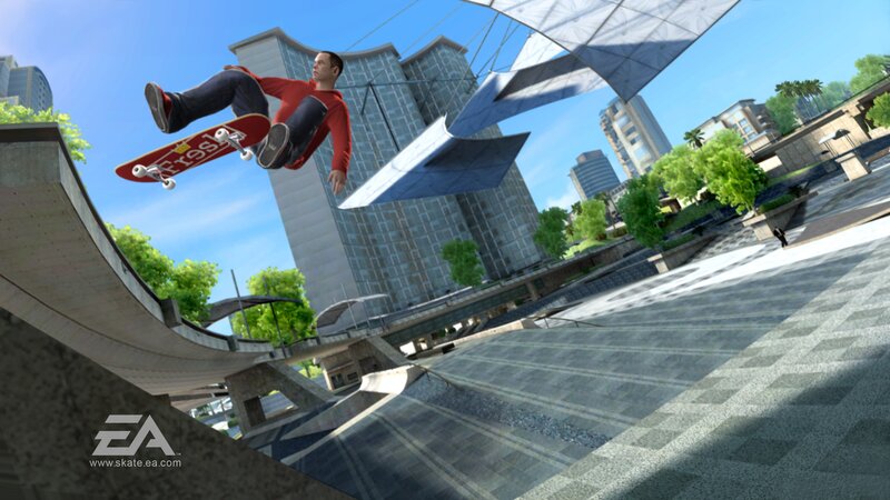 skater performing trick in city