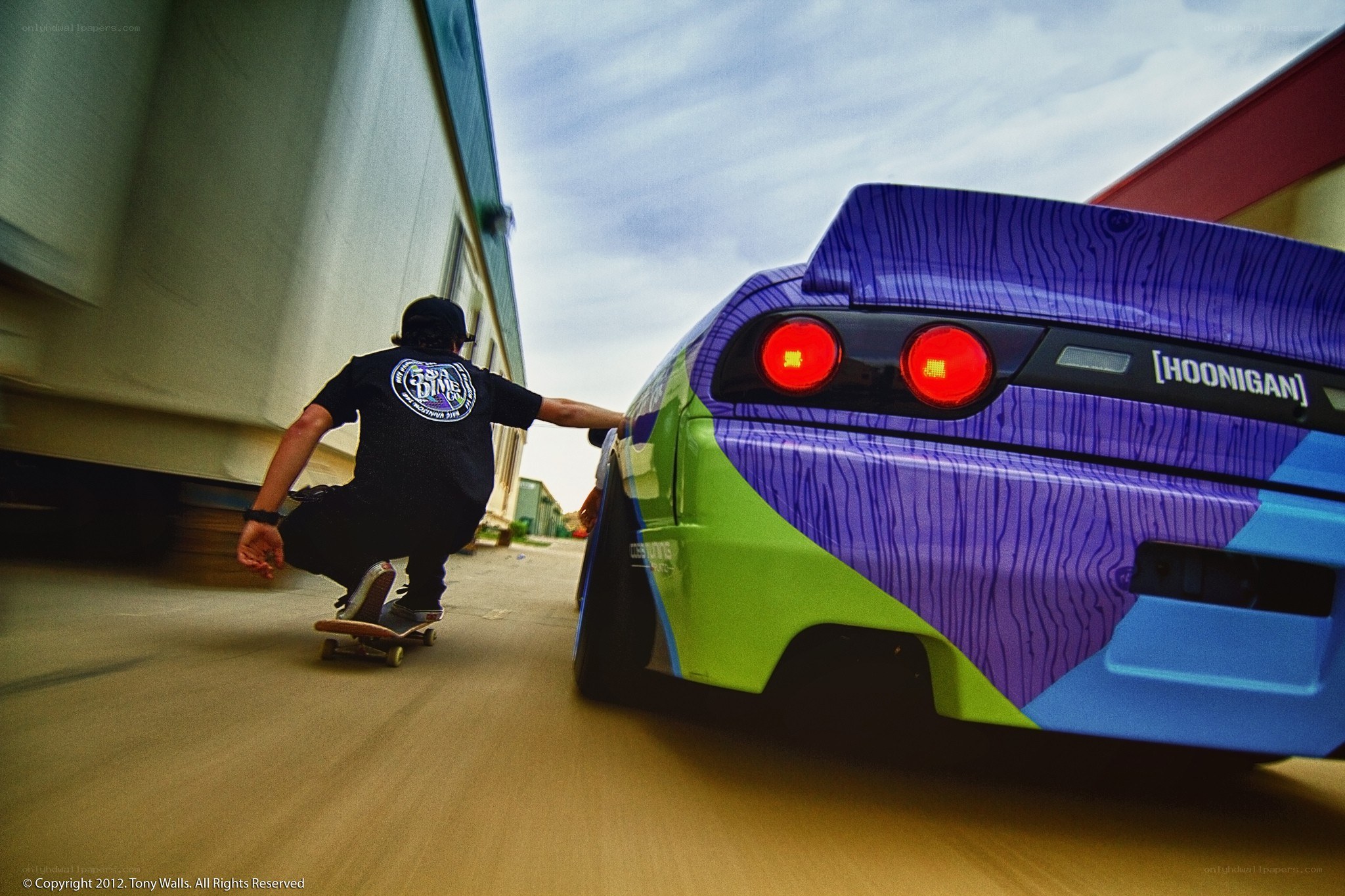 Skater with a custom car