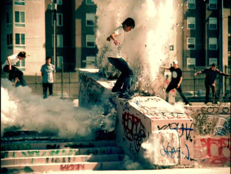 Skaters on concrete structures