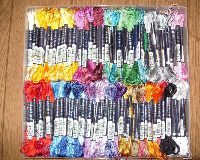Skeins of Embroidery Floss — Blue