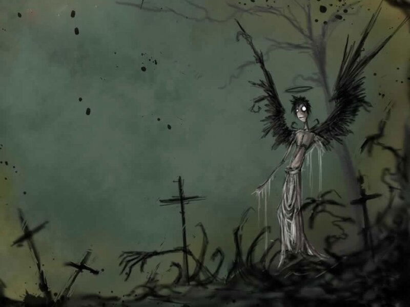 Skeletal Angel in Graveyard