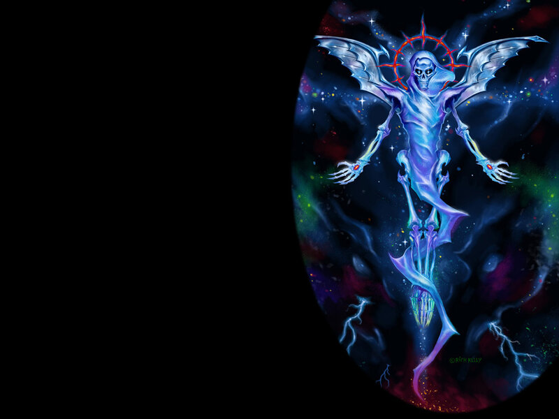 Skeletal Angel in Space