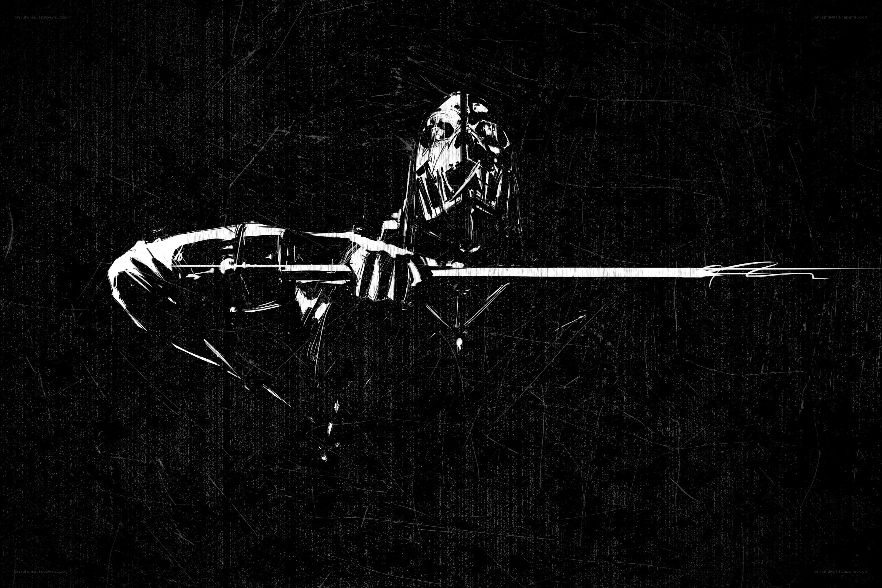 skeletal archer in dark art