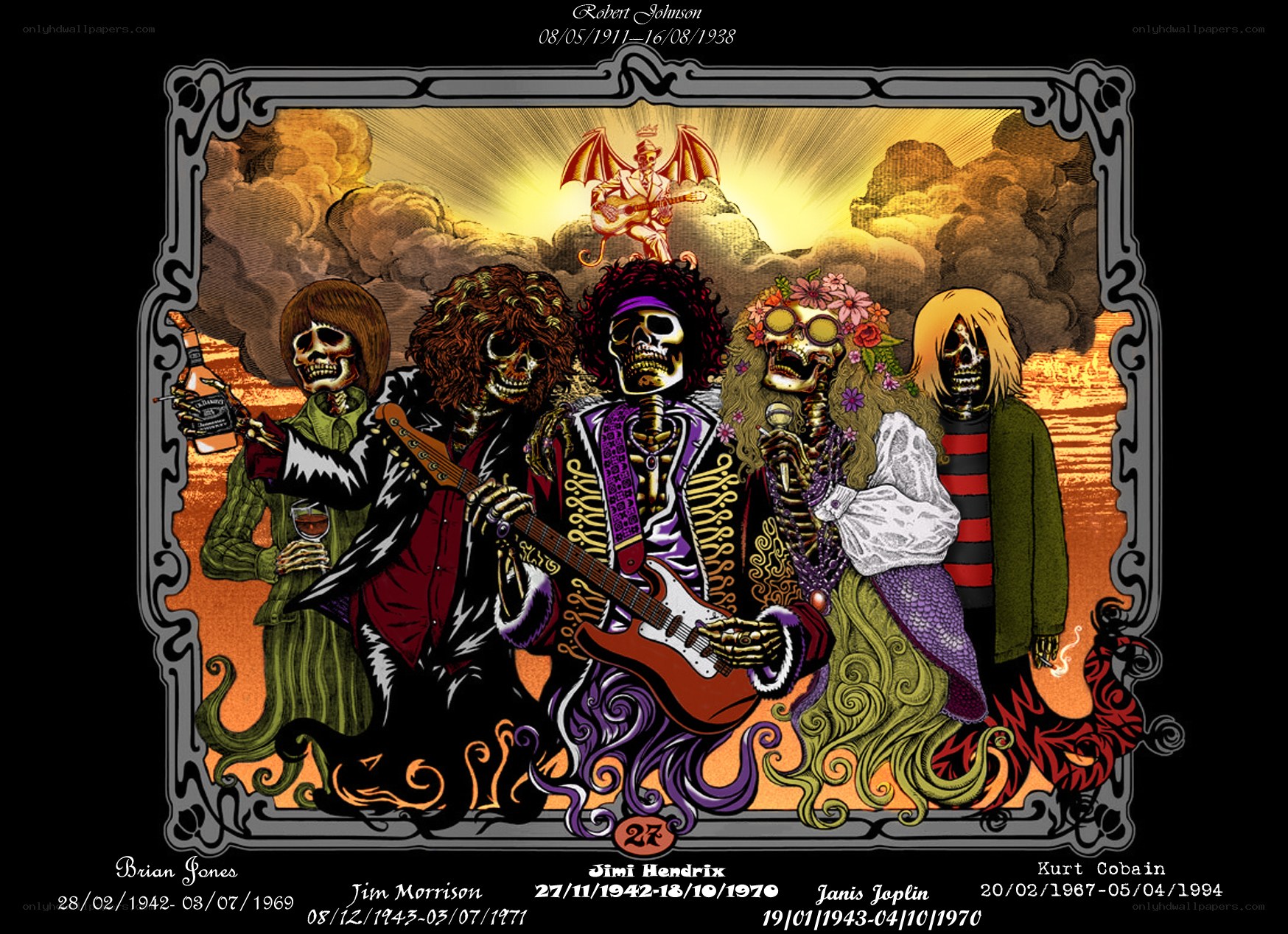 Skeletal band tribute art