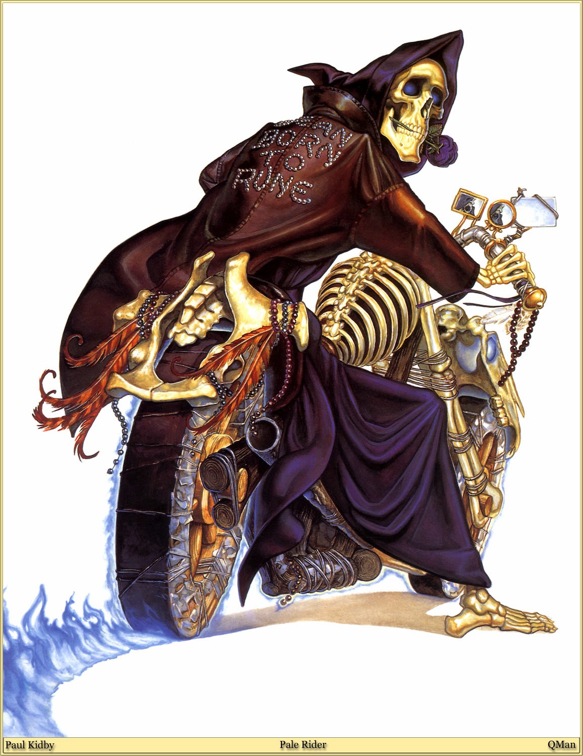 skeletal biker on a motorcycle