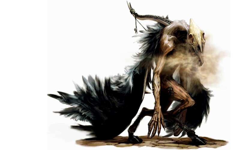 Skeletal Bird-like Creature — Black