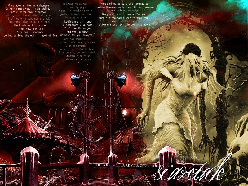 Skeletal Bride Figure — Red