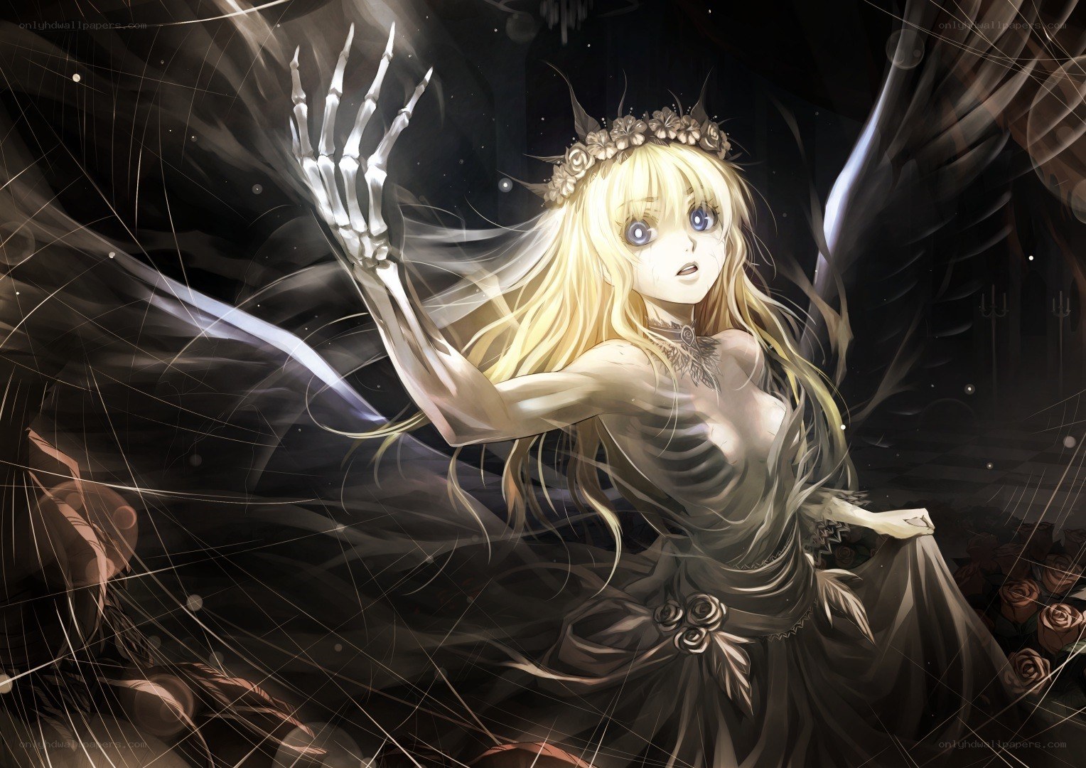 skeletal bride in dark fantasy