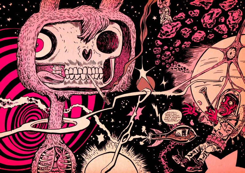 skeletal character in space