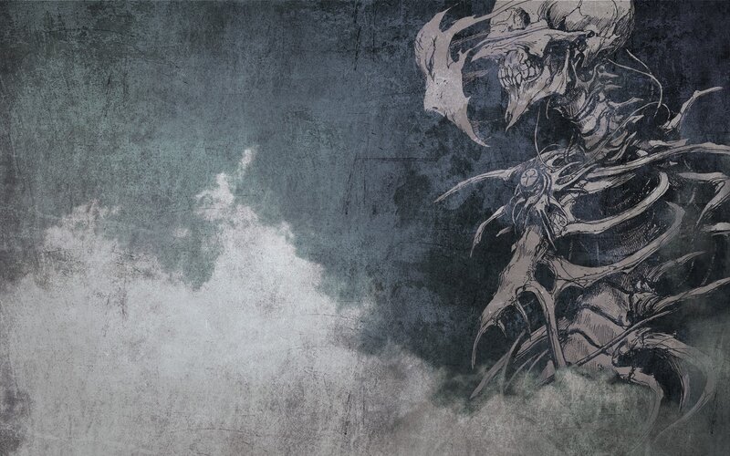 Skeletal Creature Illustration — Gray