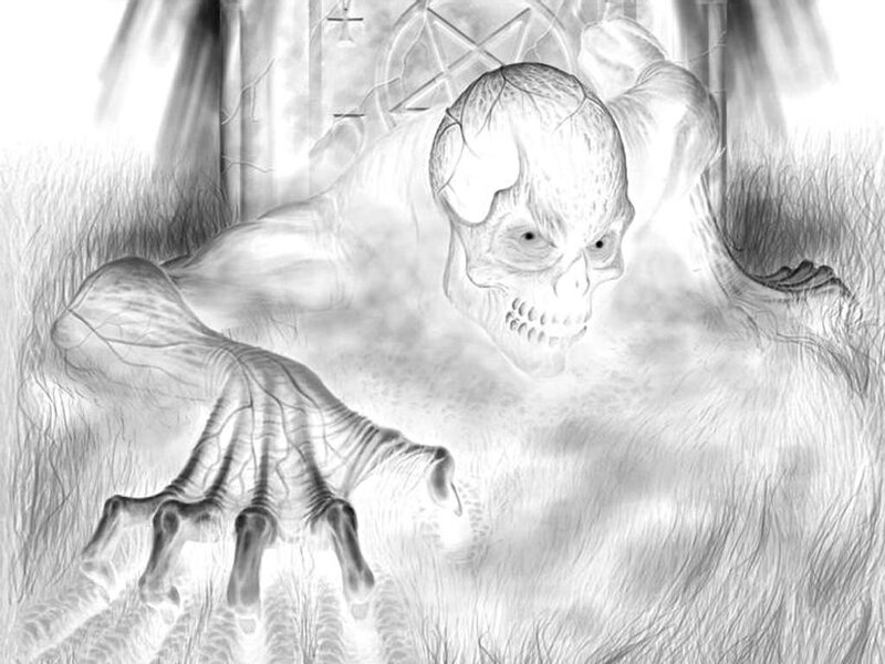 Skeletal Creature in Fog