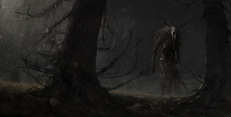Skeletal Creature in Forest