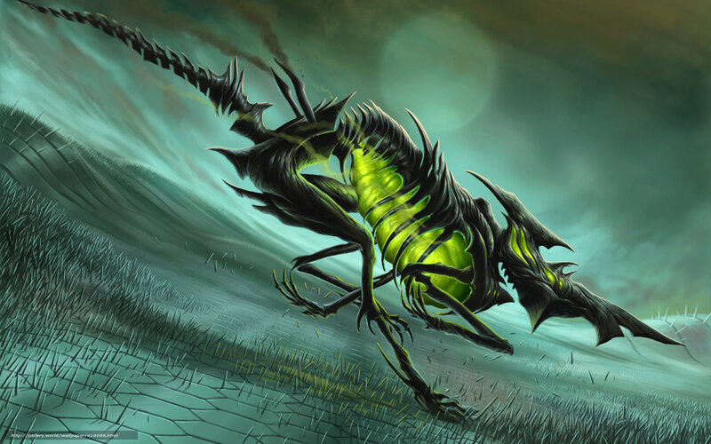 skeletal creature in storm