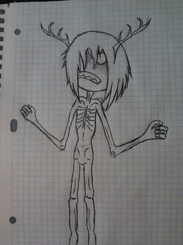 skeletal creature with antlers