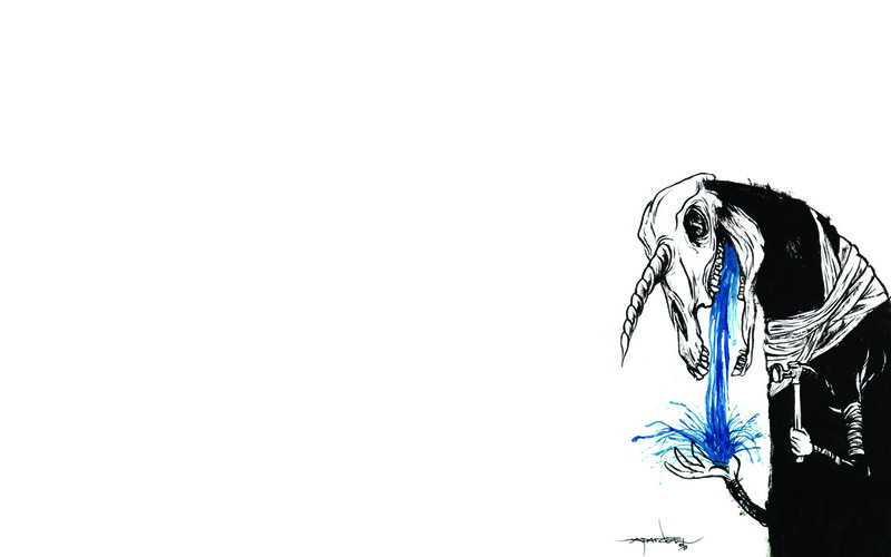 skeletal creature with blue liquid