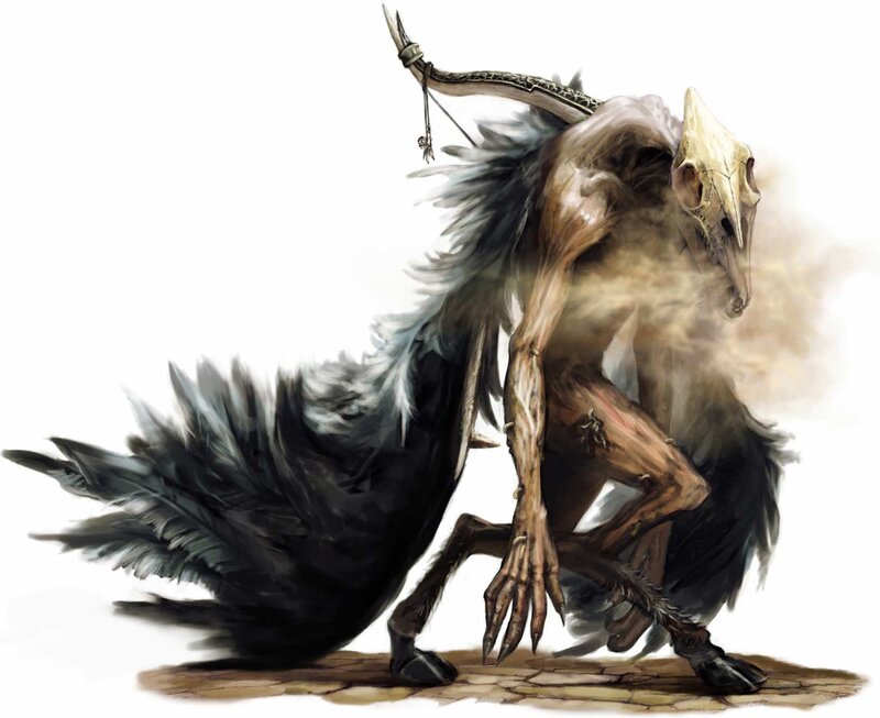 Skeletal Creature with Skull — Black