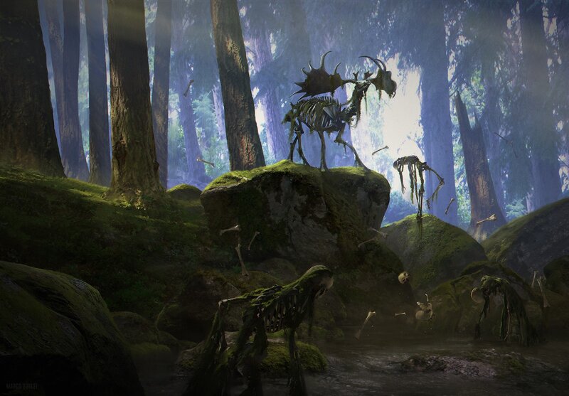 Skeletal Creatures in Forest