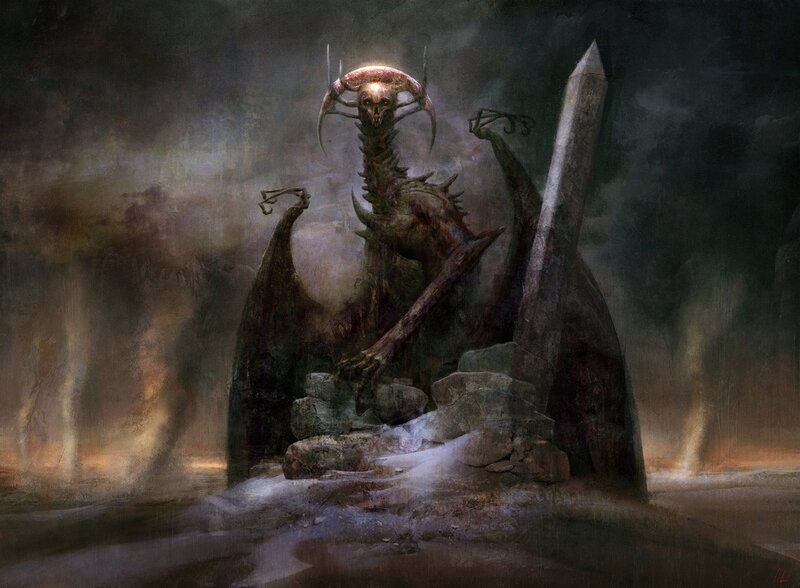 Skeletal Demon Creature — Dark Gray