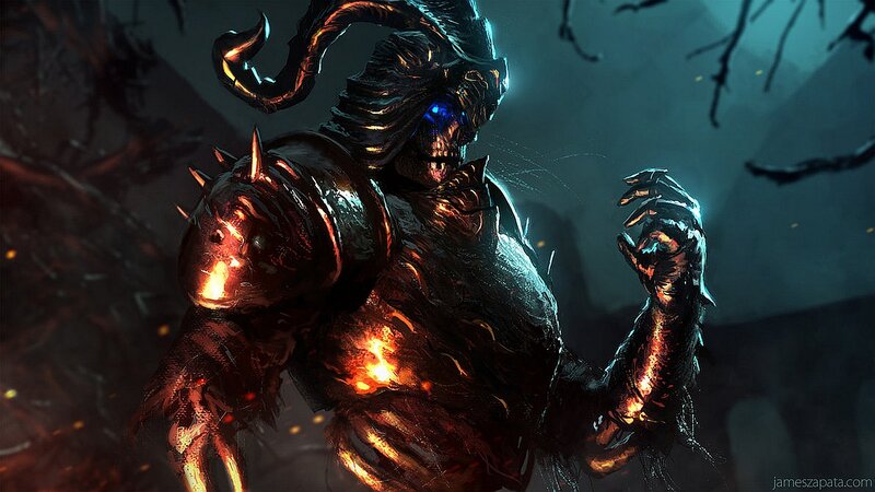 Skeletal Demon Warrior — Black